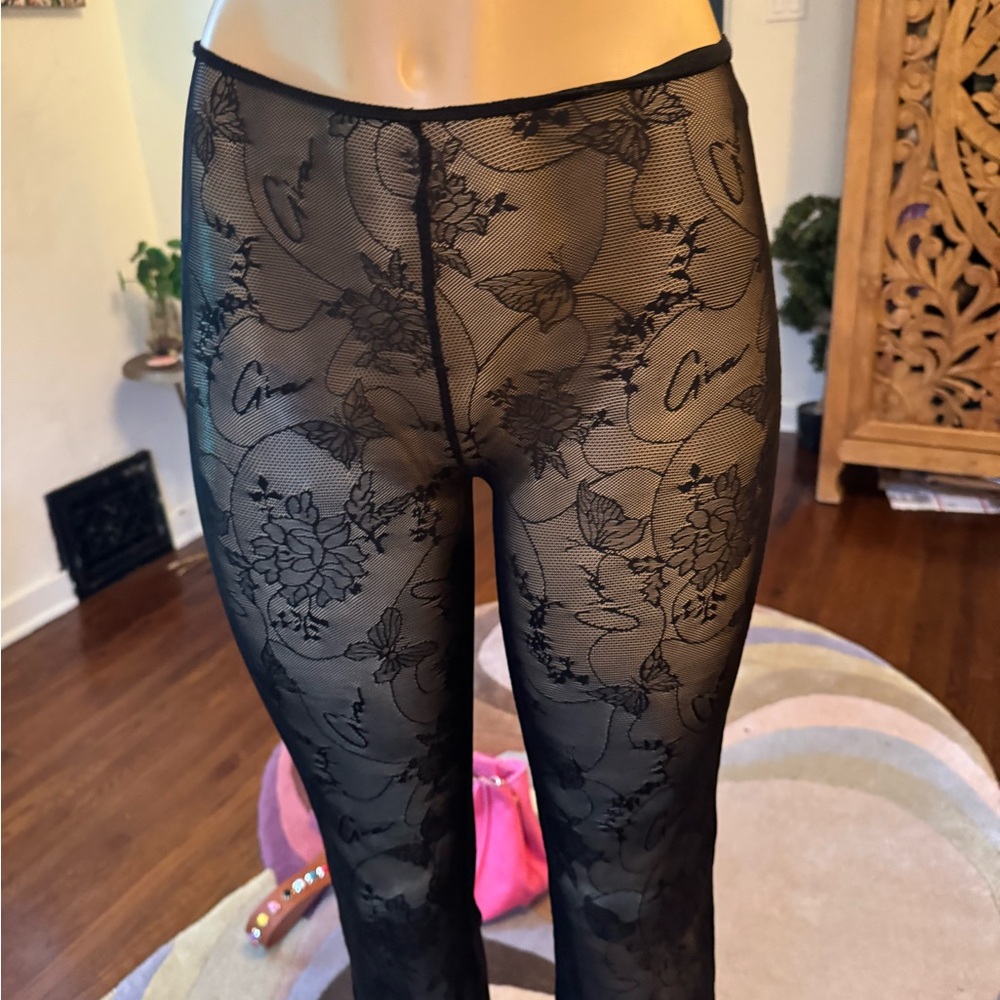 I.AM.GIA black butterfly sheer lace flare leggings NWT - Picture 2 of 8